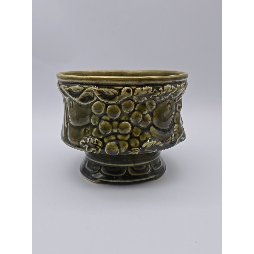 MCM Vintage Planter Avocado Green Embossed Fruit